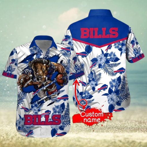 Personalized Buffalo Bills Hawaiian Shirt, Mascot Graphic, Button Down Hawaiian Shirt