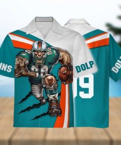 Personalized Miami Dolphins Hawaiian Shirt, Fathead Mascot, Best Hawaiian Shirt