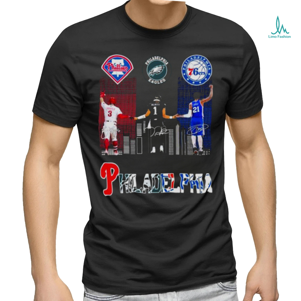 Awesome bryce Harper and Jalen Hurts Philadelphia sport team, Phillies and  Eagles signatures shirt, hoodie, sweater, long sleeve and tank top