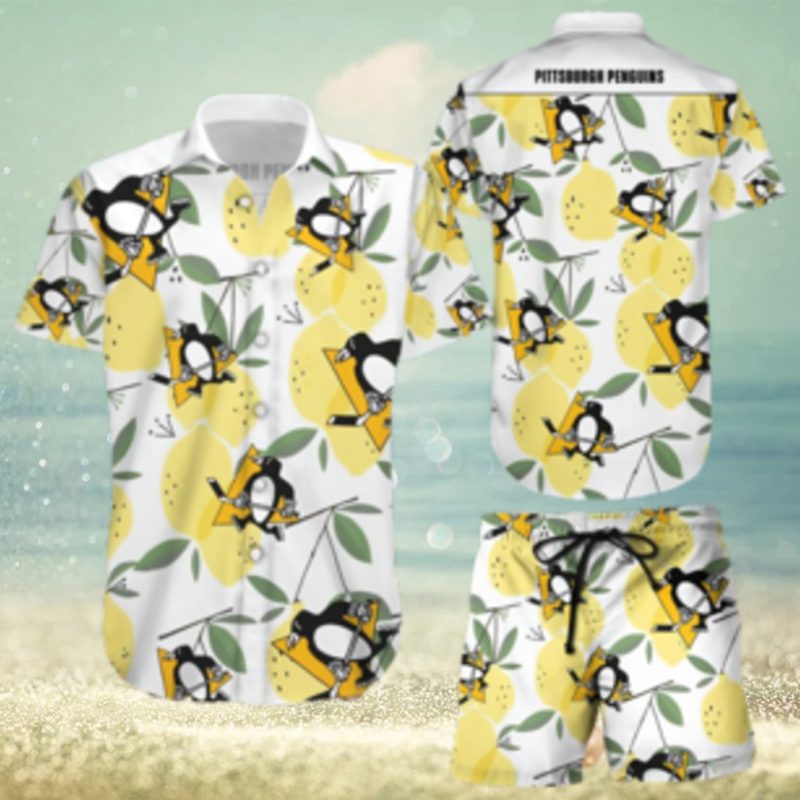 Pittsburgh Penguins Hawaiian Shorts and Shirt Summer Beach Shirt Full Over Print