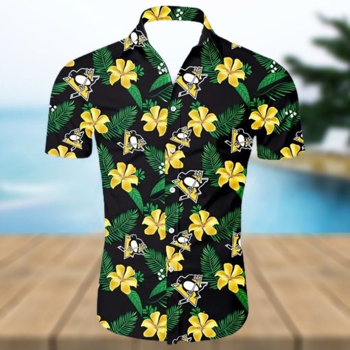 Pittsburgh Penguins NHL Hawaiian Shirt Tropical Flower