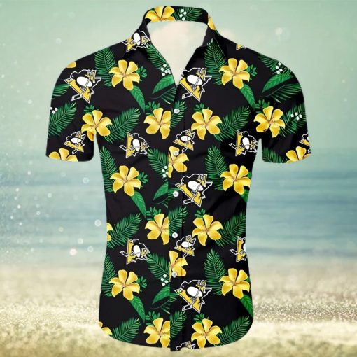 Pittsburgh Penguins NHL Hawaiian Shirt Tropical Flower