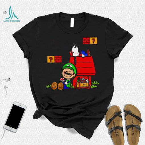 Plumbing Nuts Mario Bros and Snoopy Mashup shirt