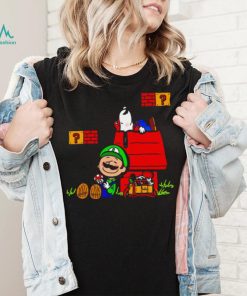 Plumbing Nuts Mario Bros and Snoopy Mashup shirt