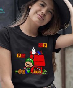 Plumbing Nuts Mario Bros and Snoopy Mashup shirt