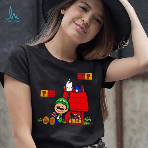 Plumbing Nuts Mario Bros and Snoopy Mashup shirt