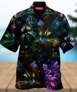 Portrait Neon Cats Art Hawaiian Shirt