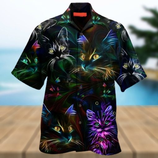 Portrait Neon Cats Art Hawaiian Shirt