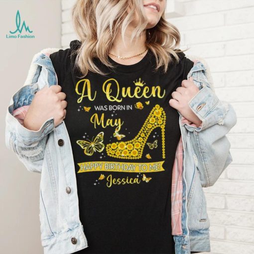 Queen was Born in May Funny Sunflower Birthday Gifts T Shirt