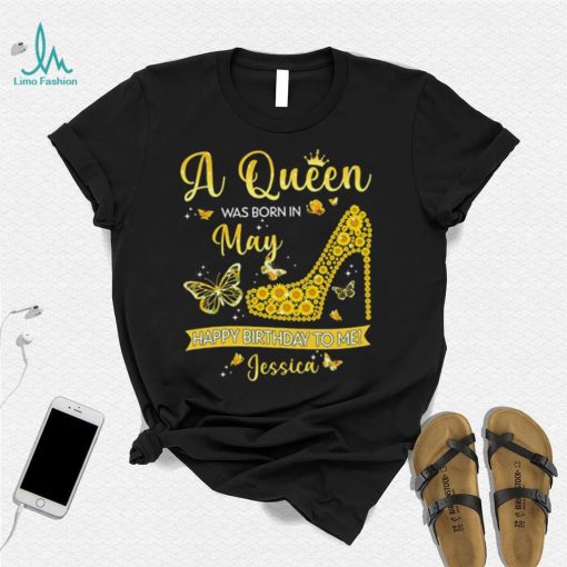 Queen was Born in May Funny Sunflower Birthday Gifts T Shirt