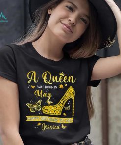 Queen was Born in May Funny Sunflower Birthday Gifts T Shirt