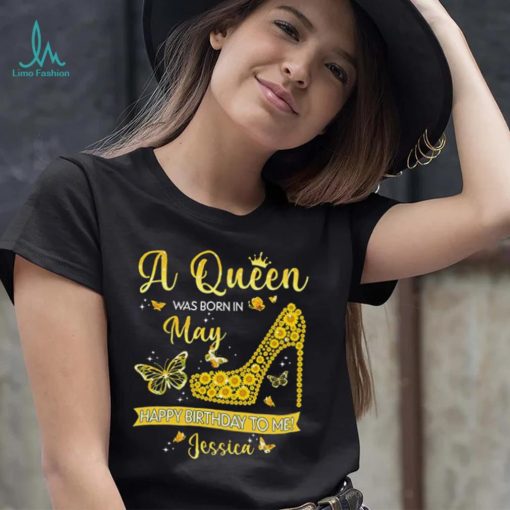 Queen was Born in May Funny Sunflower Birthday Gifts T Shirt