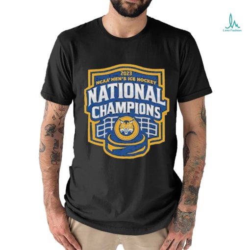 Quinnipiac Bobcats 2023 NCAA Men’s Ice Hockey National Champions shield shirt