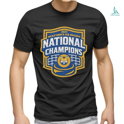 Quinnipiac Bobcats 2023 NCAA Men’s Ice Hockey National Champions shield shirt