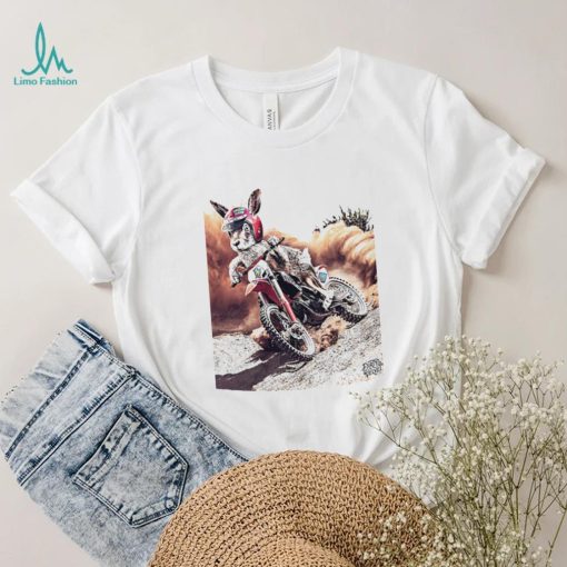 Rabbit riding motorcycle Cross Hare shirt