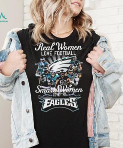Real Women Love Football Teams Jalen Hurts, Jack Driscoll, Britain Covey Signature Smart Women Love The Eagles Shirt
