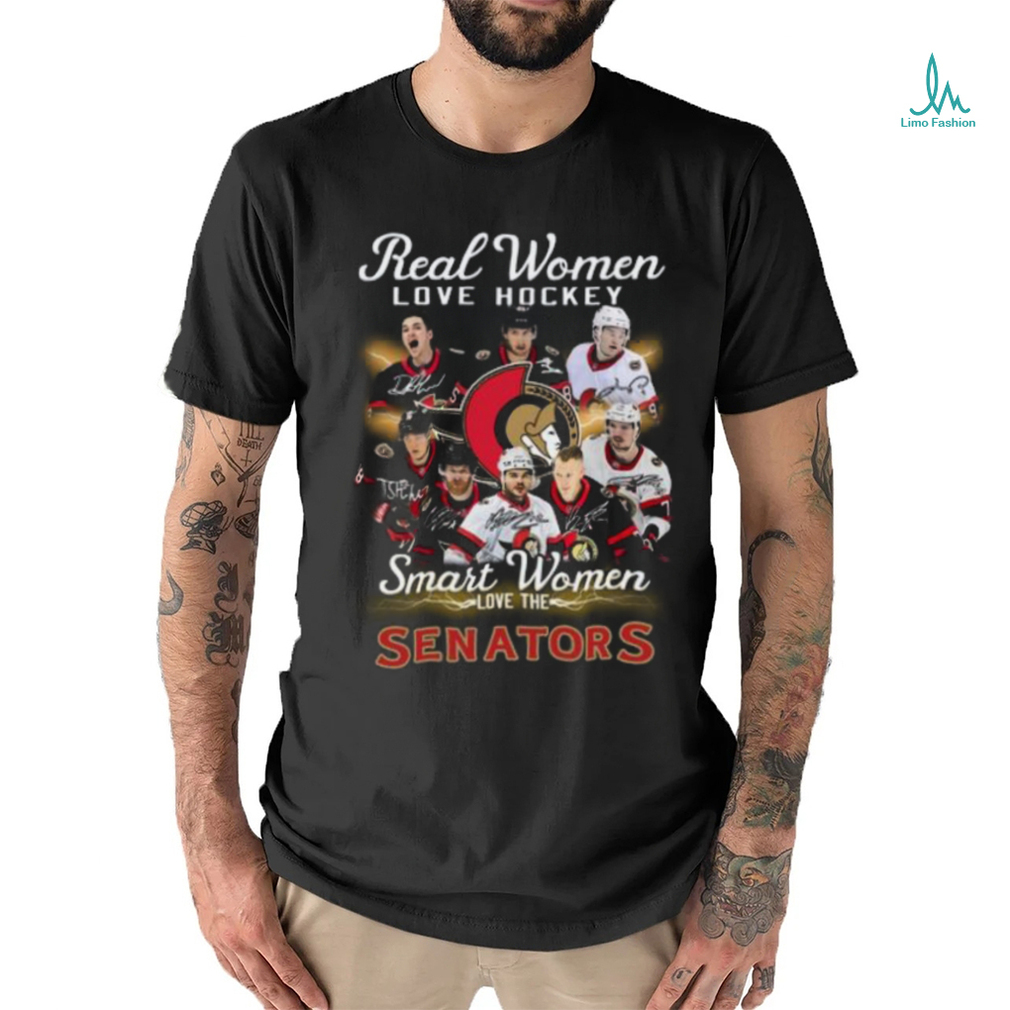 Real Women Love Hockey Smart Women Love Ottawa Senators T-Shirt