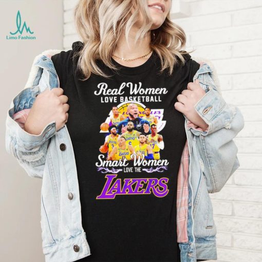 Real women love basketball smart women love the Lakers signatures shirt