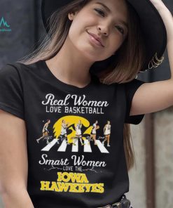 Real women love basketball smart women love the iowa hawkeyes abbey road signatures shirt