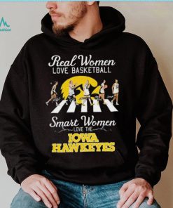 Real women love basketball smart women love the iowa hawkeyes abbey road signatures shirt