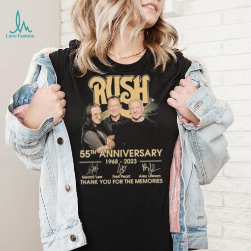 Rush 55th Anniversary 1968 2023 thank You for the memories signatures shirt