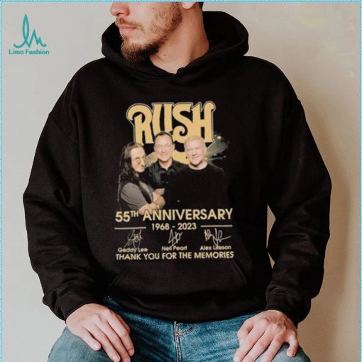 Rush 55th Anniversary 1968 2023 thank You for the memories signatures shirt
