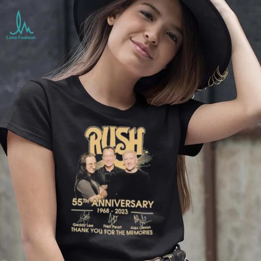 Rush 55th Anniversary 1968 2023 thank You for the memories signatures shirt