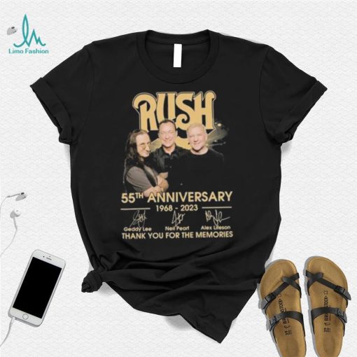 Rush 55th Anniversary 1968 2023 thank You for the memories signatures shirt