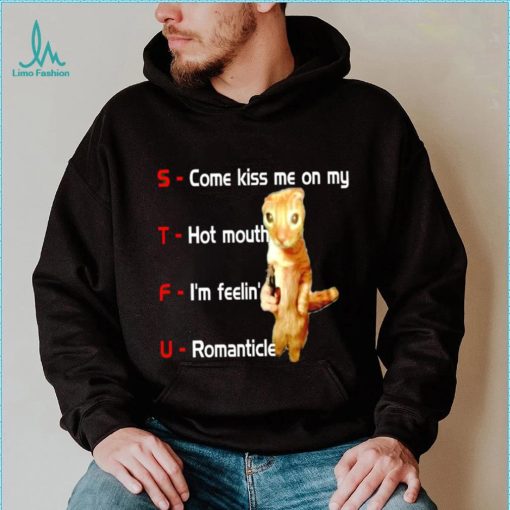 STFU come kiss me on my hot mouth I’m feelin’ romanticle meme shirt