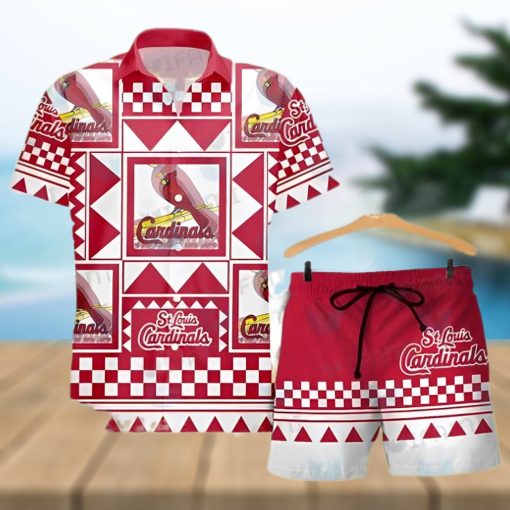 STL Cardinals Hawaiian Shirt Gingham Pattern St Louis Cardinals Gift