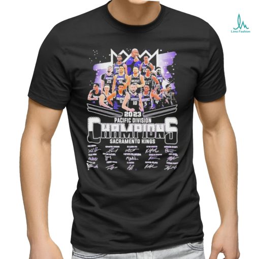 Sacramento Kings Team 2023 Pacific Division Champions Signatures Shirt