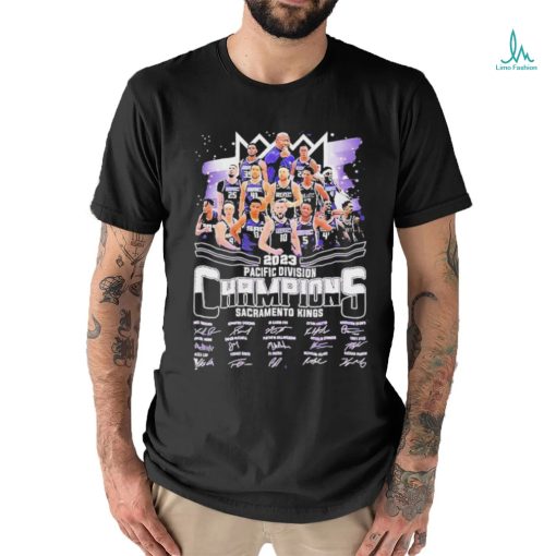 Sacramento Kings Team 2023 Pacific Division Champions Signatures Shirt