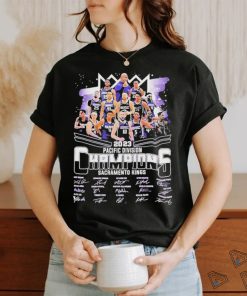 Sacramento Kings Team 2023 Pacific Division Champions Signatures Shirt