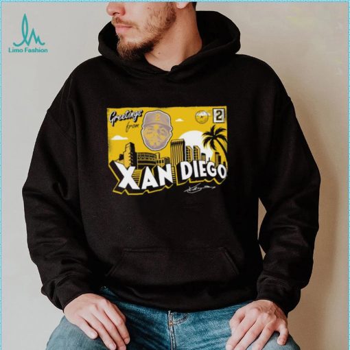 San Diego Padres Xander Bogaerts greetings from Xan Diego signature shirt