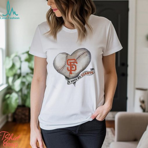 San Francisco giants baseball heart banner t shirt