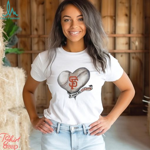 San Francisco giants baseball heart banner t shirt