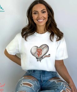 San Francisco giants baseball heart banner t shirt