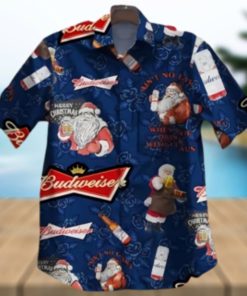 Santa Claus With Budweiser Hawaiian Shirt Christmas Gift For Beer Lovers
