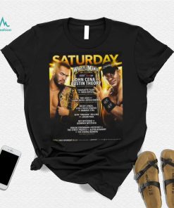 Saturday wrestlemania john cena and austin theory bad bunny helps rey mysterio win los angeles times shirt