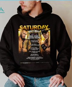 Saturday wrestlemania john cena and austin theory bad bunny helps rey mysterio win los angeles times shirt