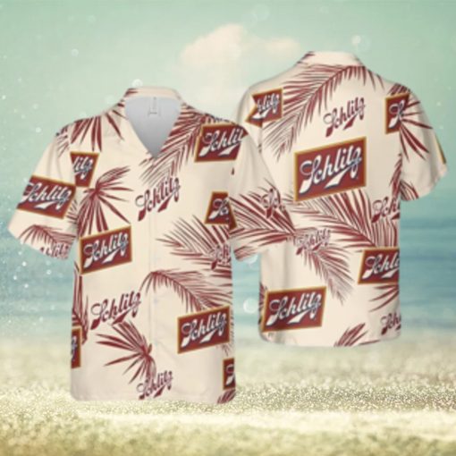 Schlitz Beer Palm Leaves Pattern Hawaiian Shirt