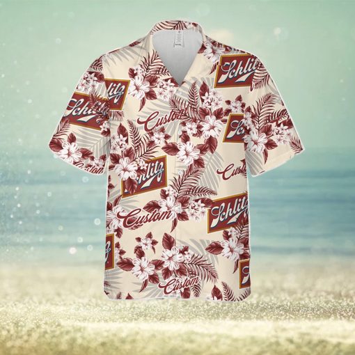 Schlitz Hawaiian Shirt Flowers Pattern Personalized Gift Men And Women