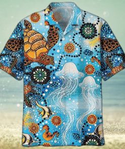 Sea Turtle Hawaiian Shirt Sea Turtle & Jellyfish Aloha Shirt