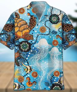 Sea Turtle Hawaiian Shirt Sea Turtle & Jellyfish Aloha Shirt