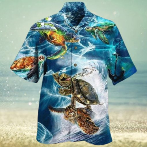 Sea Turtle Hawaiian Shirt Surfing Sea Turtle Aloha Shirt