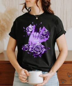 Sign Language rose purple shirt