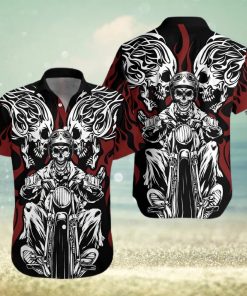 Skull Rider Motorcycle Unisex Hawaiian Shirt