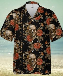 Skull Rose Hawaiian Shirt Made In Hawaii Summer Shirt Beach Shir