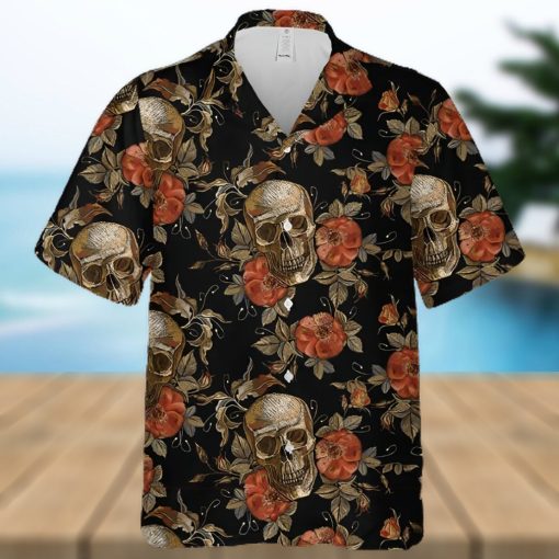 Skull Rose Hawaiian Shirt Made In Hawaii Summer Shirt Beach Shir