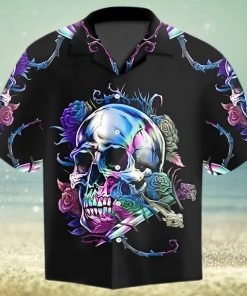 Skull Rose Pattern Hawaiian Shirt